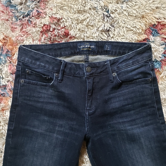 Lucky Brand Lolita Skinny Jeans Boho Bohemian Dark Wash Mid Rise Jegging 4 27 - Picture 4 of 9